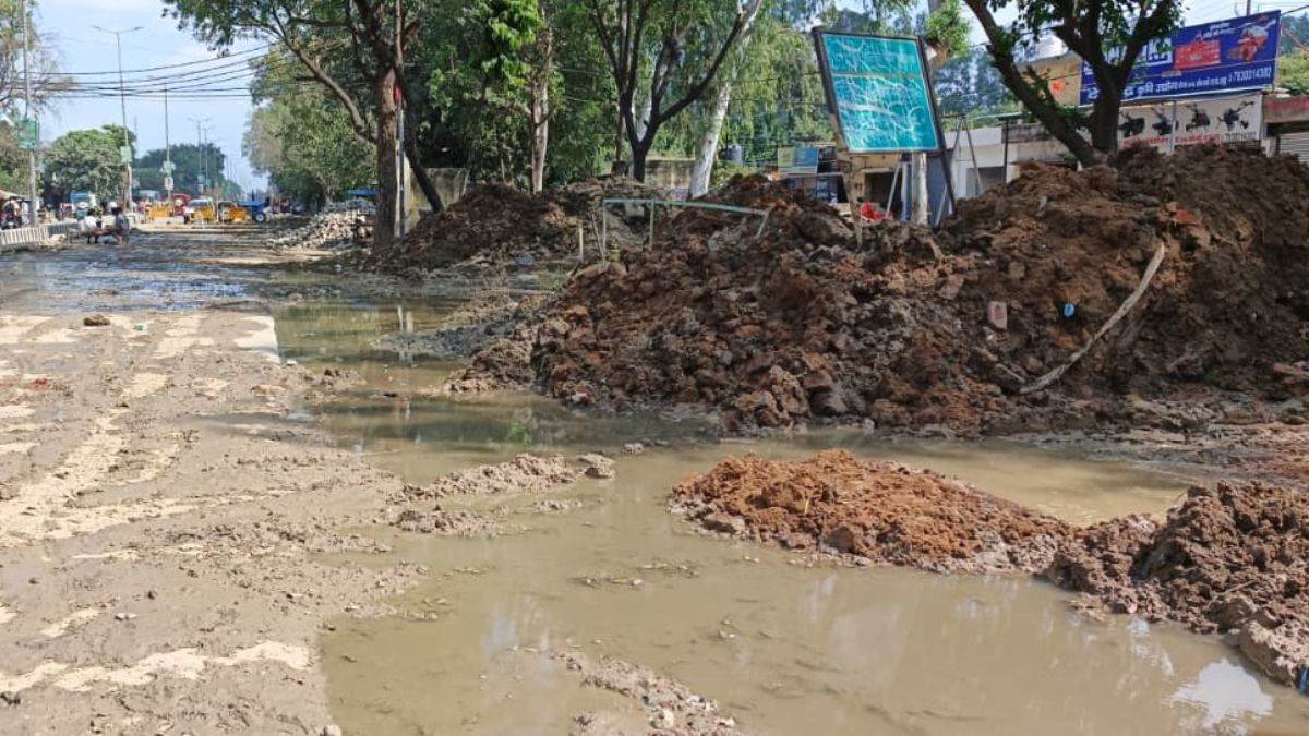 hapur city news contractor negligence causes waterlogging and road damage