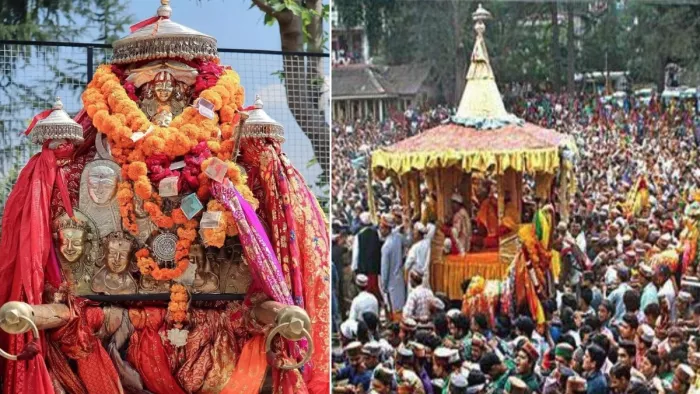 कुईकांडा नाग देवता का रथ और कुल्लू दशहरा का फाइल फोटो।