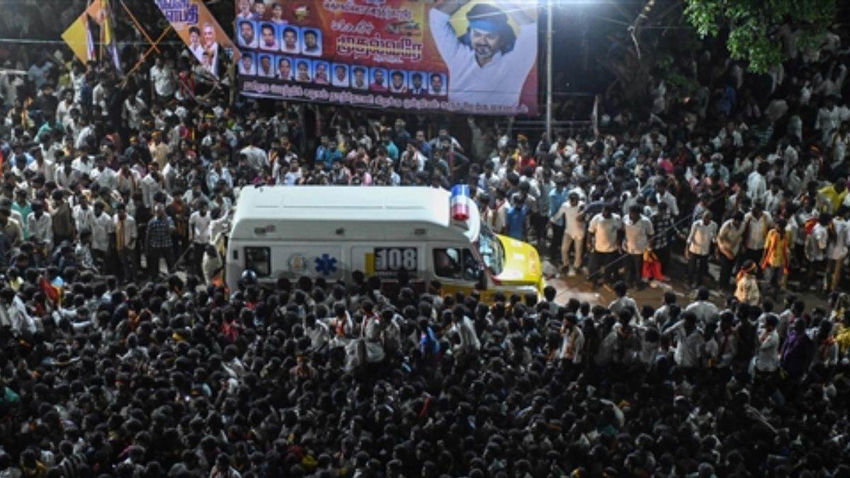 tvk leader arrested after karur stampede at actor politician vijay rally
