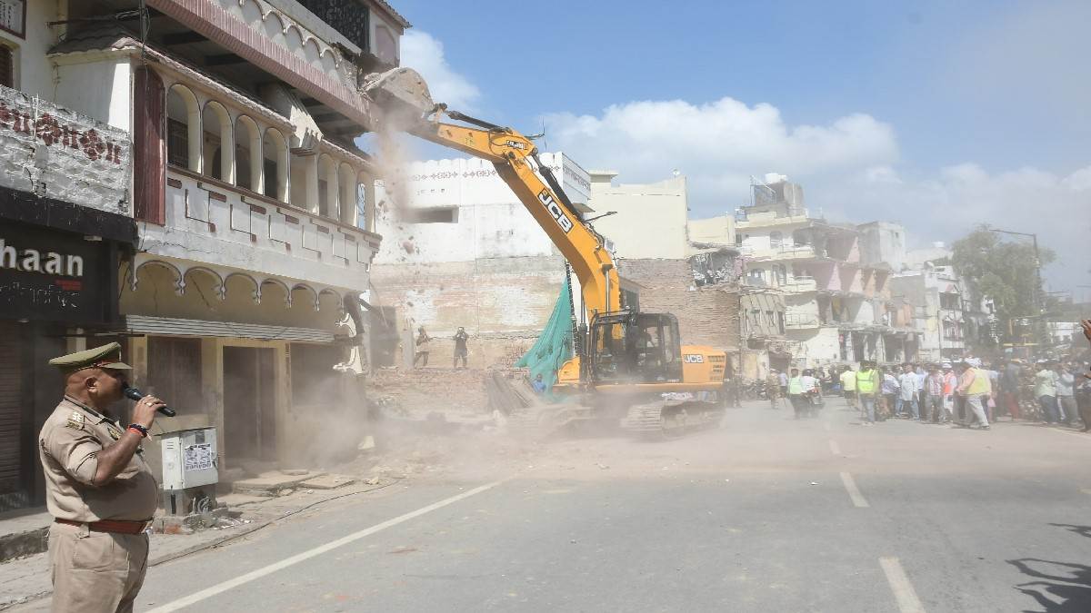 varanasi news road widening project continues structures removed