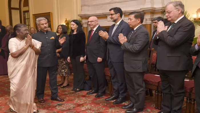 राष्ट्रपति मुर्मु ने कहा कि आतंकवाद के सभी रूपों से लड़ने के लिए है भारत की राष्ट्रीय प्रतिबद्धता। फोटो- एएनआइ।