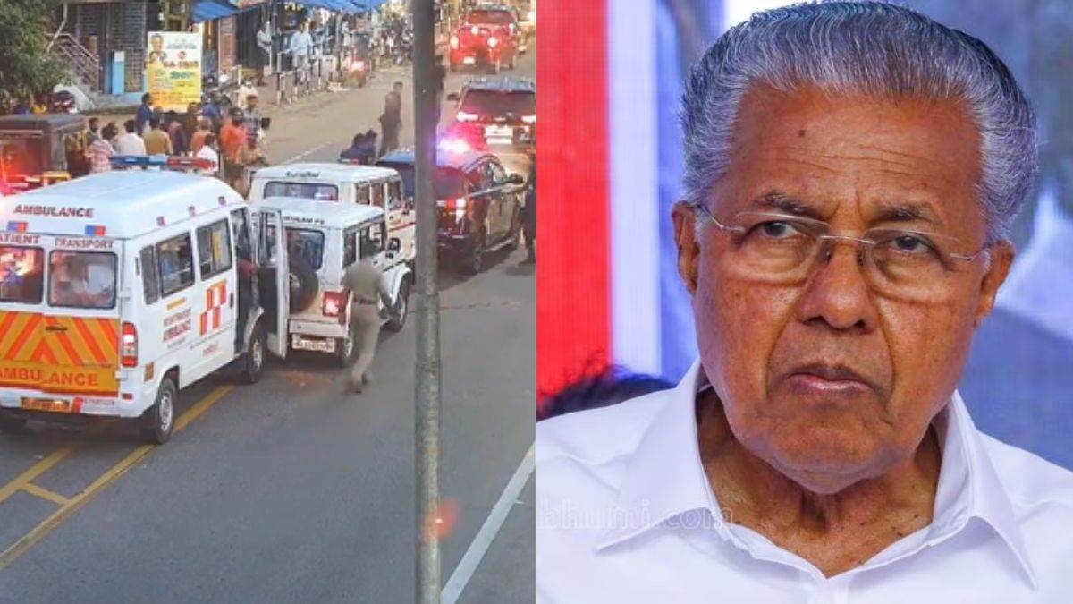 kerala cm pinarayi vijayan motorcade meets with accident in thiruvananthapuram watch viral video