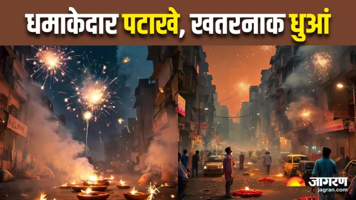 क्यों खतरनाक है पटाखों का धुआं, किसे है सबसे ज्यादा खतरा, बचाव के लिए क्या करें? (Image Source: Meta AI)