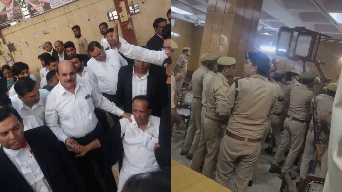 गाजियाबाद जिला अदालत में जज और वकीलों के बीच हुई नोकझोंक। जागरण