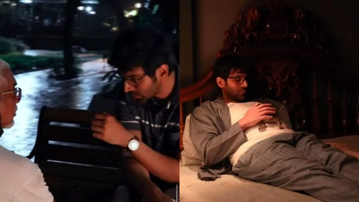 Still Images of Kartik Aaryan from Freddy BTS Shoot Video