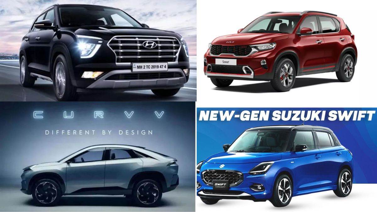 four upcoming car maruti car hyundai car kia sonet facelift tata curvv ev new gen maruti suzuki swift