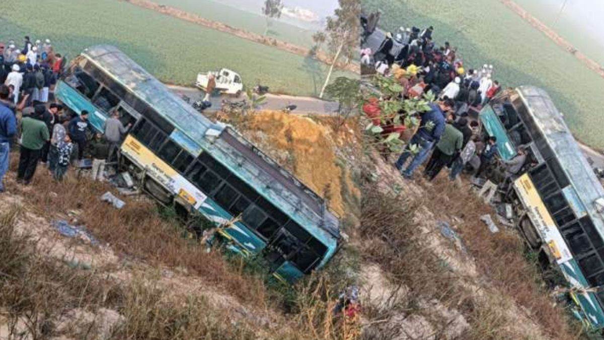 punjab news bus collides bolero on moga jalandhar highway 50 passengers injured