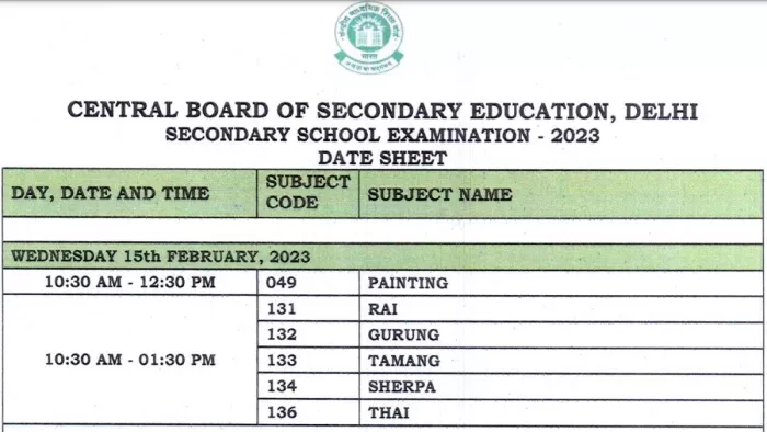 CBSE 2023 Board Exam Timetable: सीबीएसई 10वीं, 12वीं डेटशीट 2023 पीडीएफ डाउनलोड लिंक आधिकारिक वेबसाइट, cbse.gov.in पर एक्टिव है।