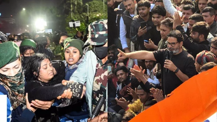 बिहार लोक सेवा आयोग (BPSC) अभ्यर्थियों पर पुलिस ने लाठीचार्ज किया। (फोटो सोर्स: एएनआई)