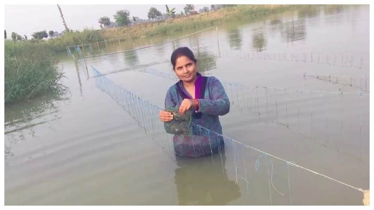 बिहार, राजगीर की मधु पटेल मोती की खेती करने वाली जिले की एकमात्र किसान हैं। फोटो- जागरण