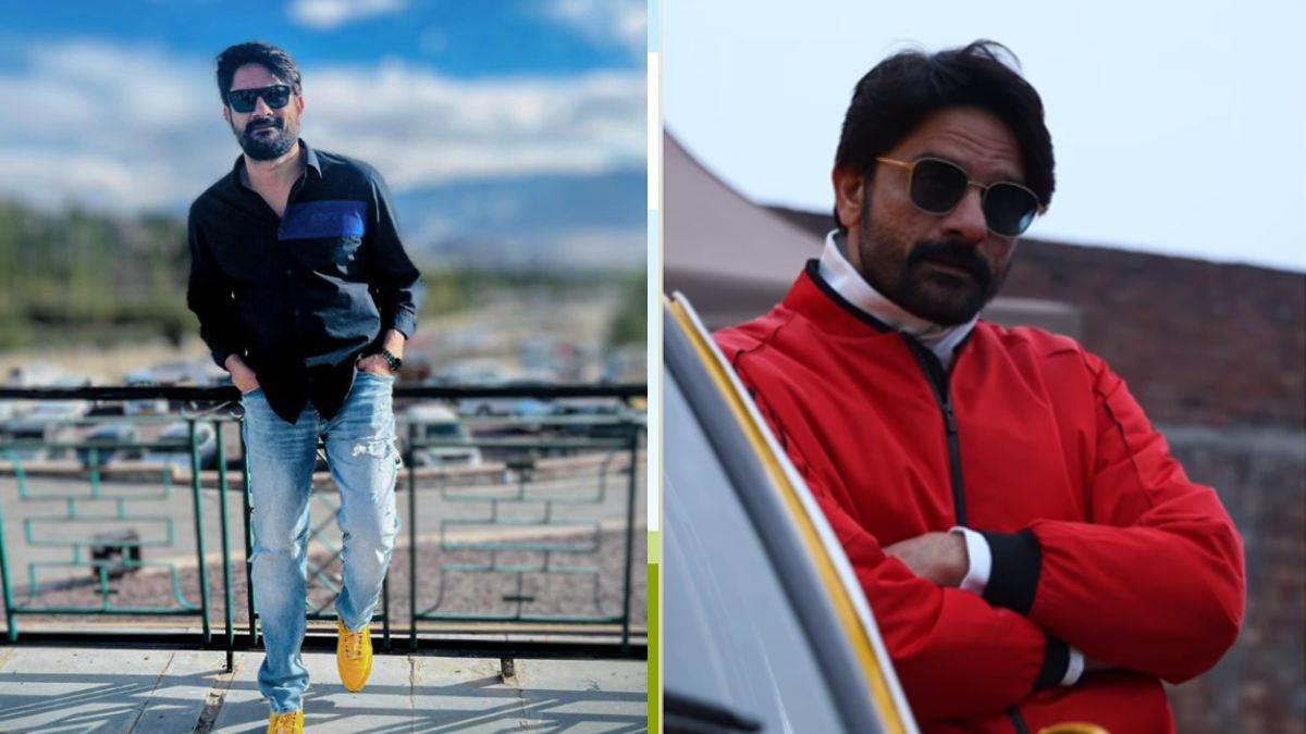 jaideep ahlawat arrived in mussoorie for shooting posed for photos with people anand l rai is the producer