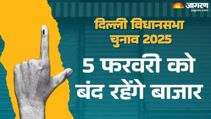 Delhi Election 2025: मतदान के दिन बाजार बंद रहेंगे। फोटो- जागरण ग्राफिक्स