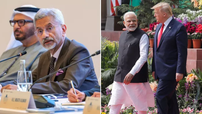 पीएम मोदी, डोनाल्ड ट्रंप और एस. जयशंकर। ( फोटो- एएनआई/रॉयटर्स )