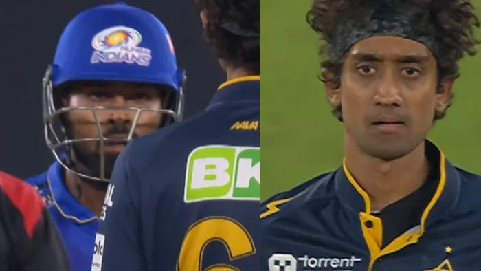 GT Vs MI मैच में Hardik Pandya और Sai Kishore के बीच हुई कहासुनी