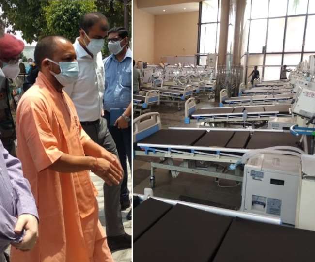 अवध शिल्प ग्राम प्रांगण में डीआरडीओ ने 400 बेड के कोविड अस्पताल का निर्माण क&zwj;िया है।