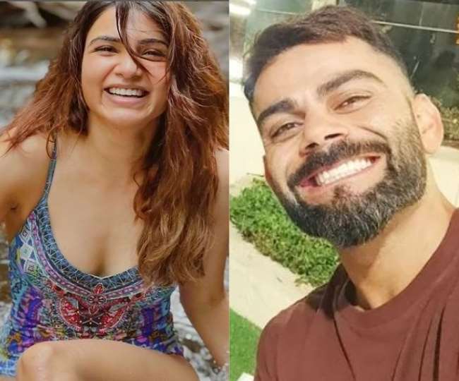 samantha ruth prabhu reaction on virat kohli dance on film pushpa the rise song watch viral video