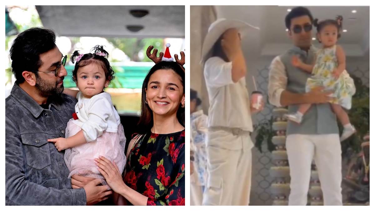 ranbir kapooor viral video from jamnagar with his daughter raha kapoor