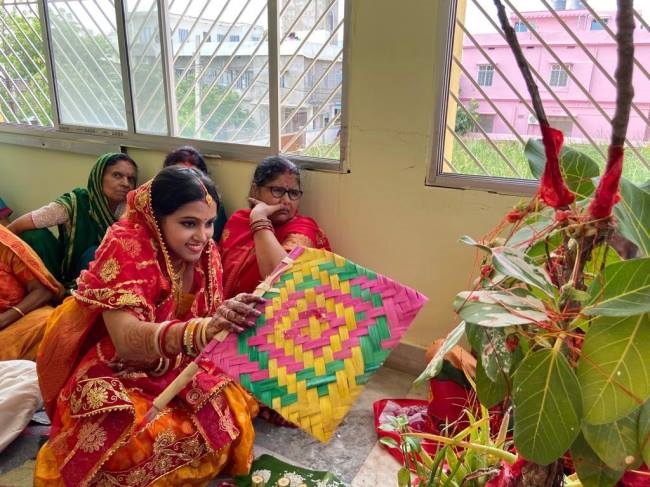with the worship of the banyan tree the married couple wished for the long life of the husband