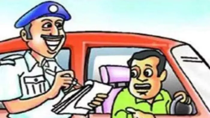 दिल्ली नंबर की एक कार का देहरादून में आनलाइन चालान हुआ है।