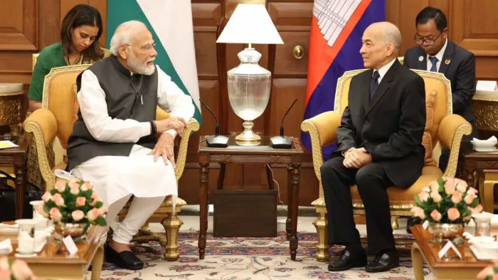 कंबोडिया के राजा नोरोडोम सिहामोनी इन दिनों भारत यात्रा पर हैं।