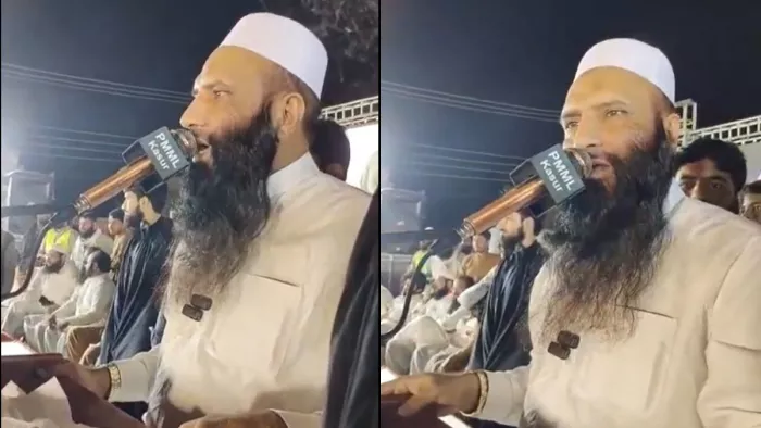 पाकिस्तानी सुरक्षाबलों की सिक्योरिटी में रैली करता देखा गया आतंकी कसूरी (फोटो: स्क्रीनग्रैब)