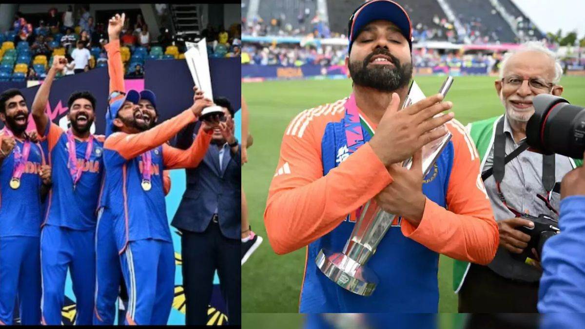 rohit sharma breaks 3 world record after announcing retirement from t20 india won t20 world cup 2024 trophy