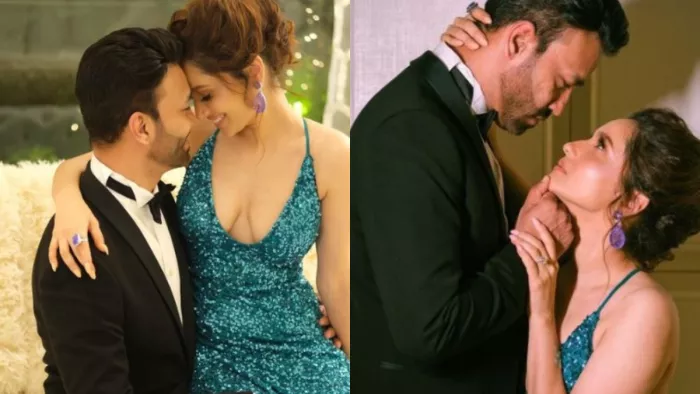 ankita lokhande give romantic poses with vicky jain in an event users troll her. Photo Credit- Instagam