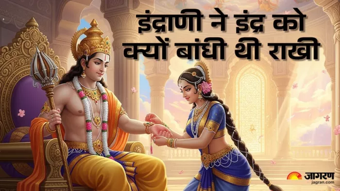 असुरों पर विजय पाने के लिए इंद्राणी ने अपने पति देवराज इंद्र को बांधा था रक्षासूत्र।