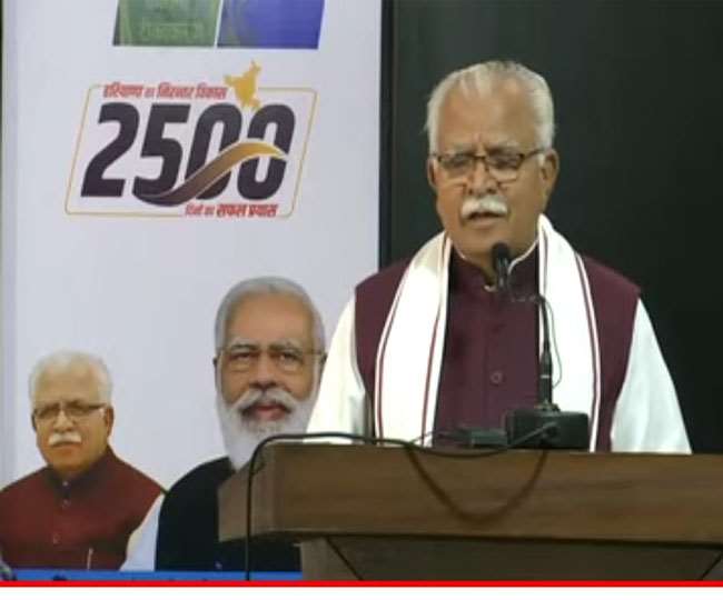 manoharlal government completed 2500 days in haryana and cm giving report card