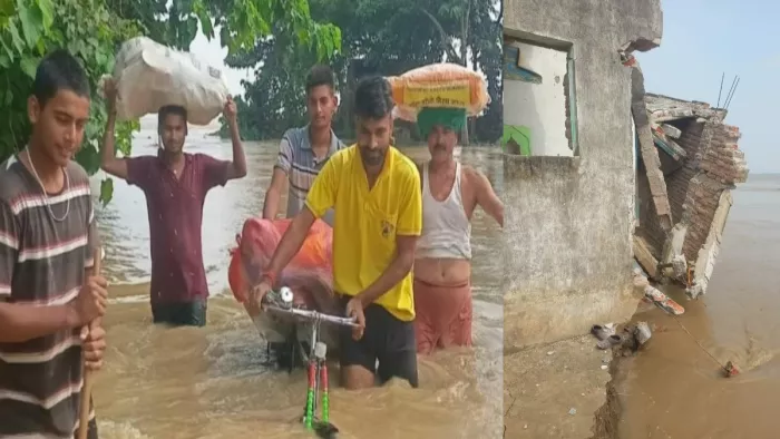गंगा की कटान ग्रामीणों के लिए चिंता का विषय बन गया है।