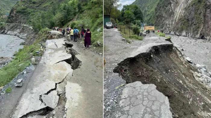 चंबा से भरमौर मार्ग बुरी तरह से क्षतिग्रस्त। जागरण