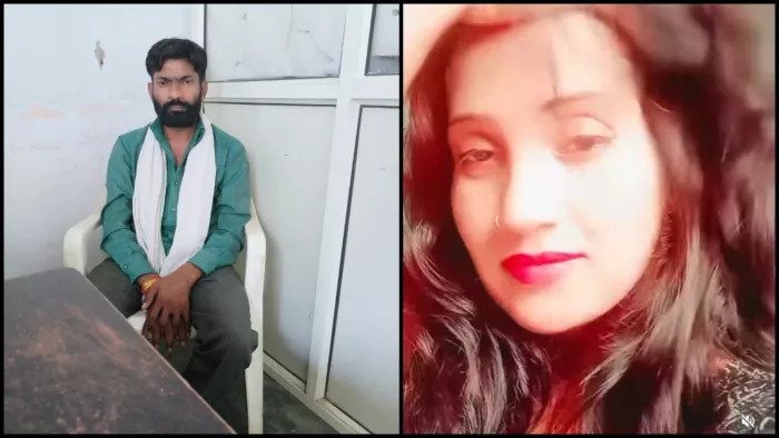 गाजियाबाद में पति ने पत्नी और बेटी की हत्या की (गिरफ्तार आरोपित और पत्नी)।