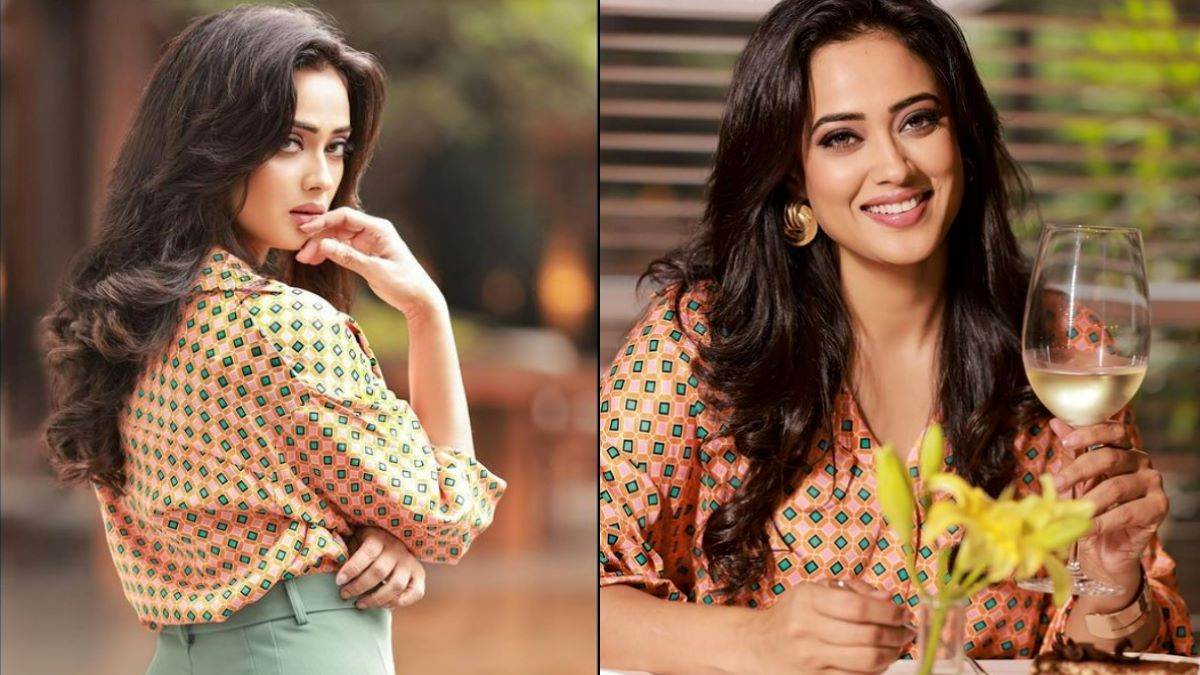 shweta tiwari flaunt her killer looks in deep neck shirt boot cut pants in latest photos