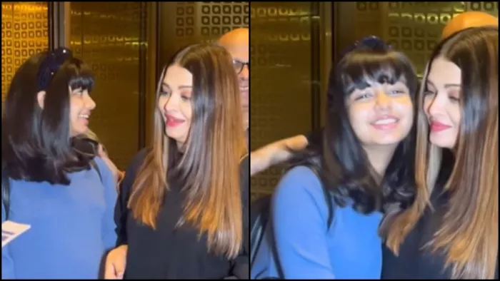 Aishwarya Rai Bachchan को बेटी आराध्या ने एयरपोर्ट पर लगाया गले। Photo- Instagram
