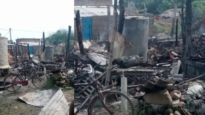 बिहार में छह परिवारों का उजड़ा घर, झोपड़ियां जलकर हो गईं राख