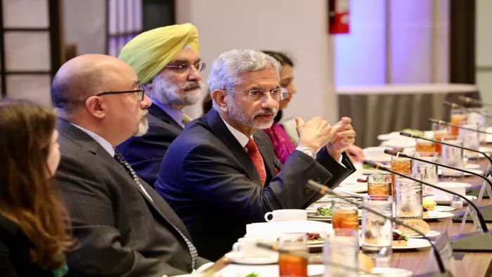 अमेरिका में एक मीटिंग के दौरान विदेश मंत्री एस जयशंकर (फोटो- एक्स)