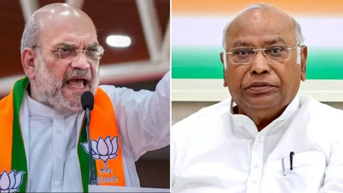 Amit Shah attack mallikarjun Kharge खरगे पर बरसे शाह।