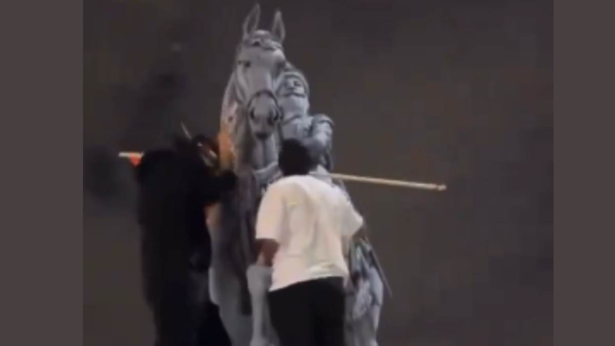 maharaja ranjit singh statue defaced by palestinian protester in brampton canada india condemn act