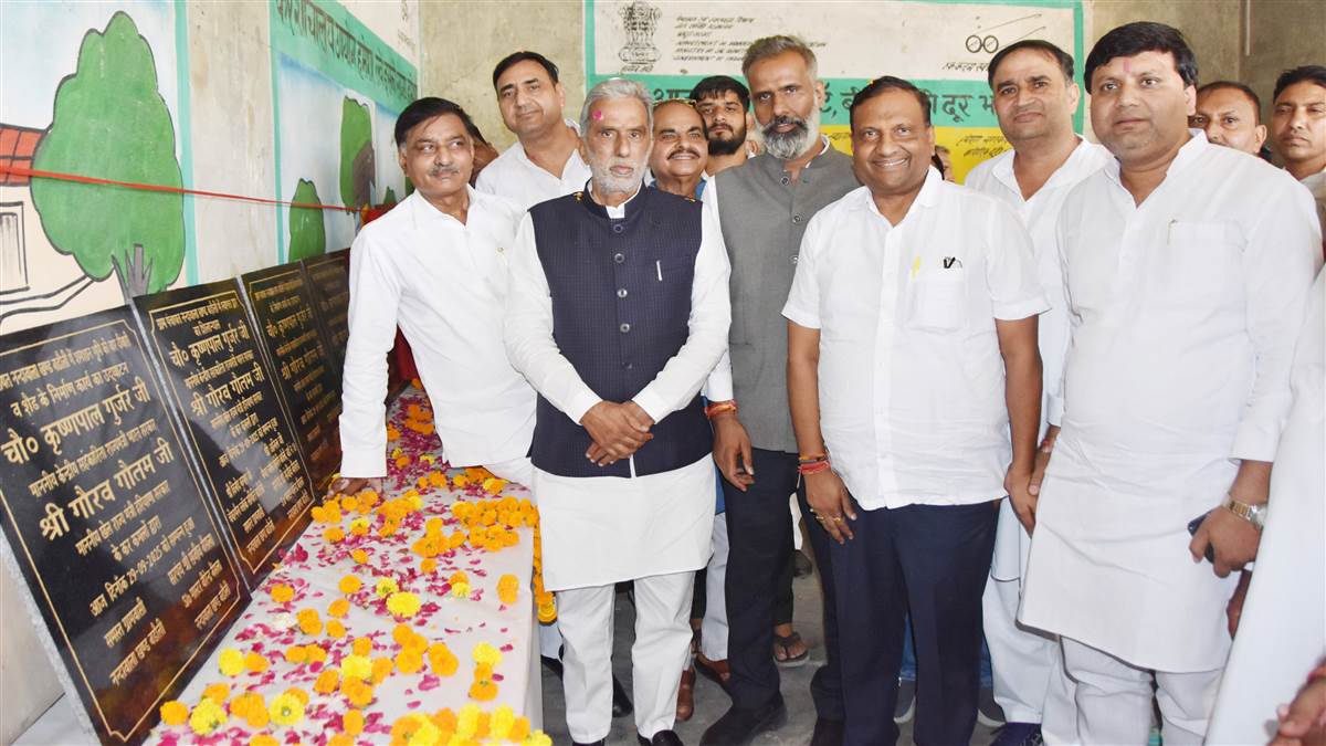 ncr palwal krishan pal gurjar inaugurates development projects in nandwala