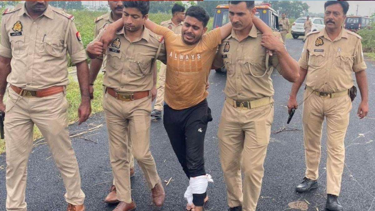 bareilly city news gangster arrested after shootout 15 rioters jailed
