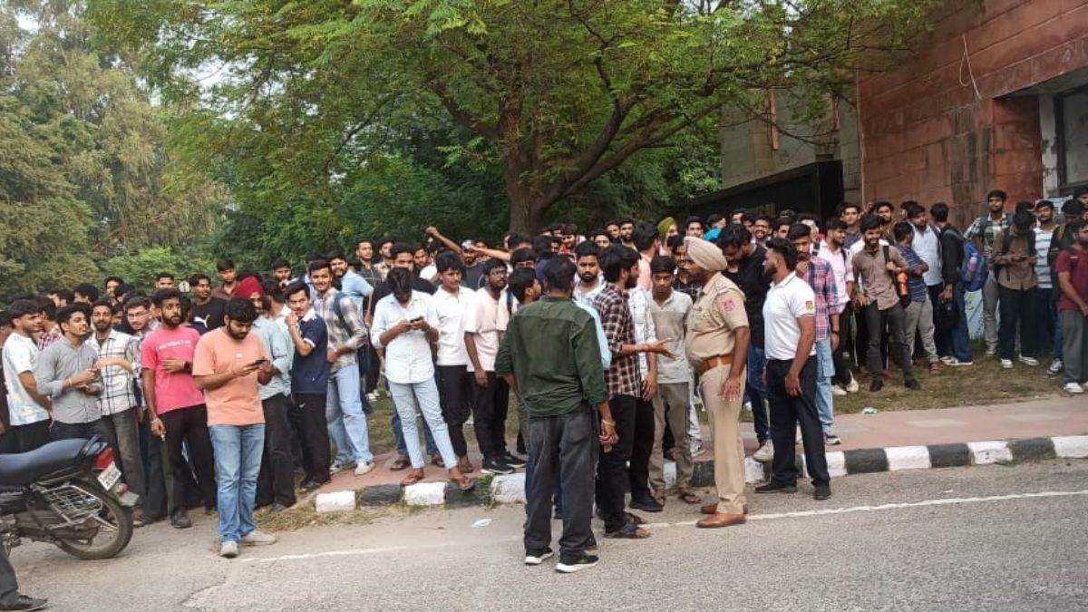ptu protest students protest after dandiya permission denied