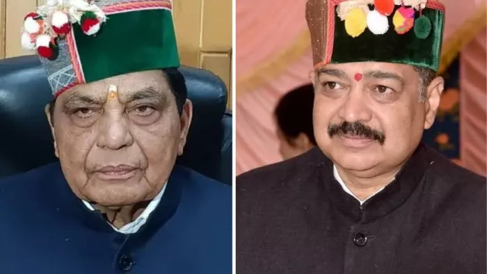 हिमाचल प्रदेश के स्वास्थ्य मंत्री डा. धनीराम शांडिल और उनके बेटे कर्नल संजय शांडिल।