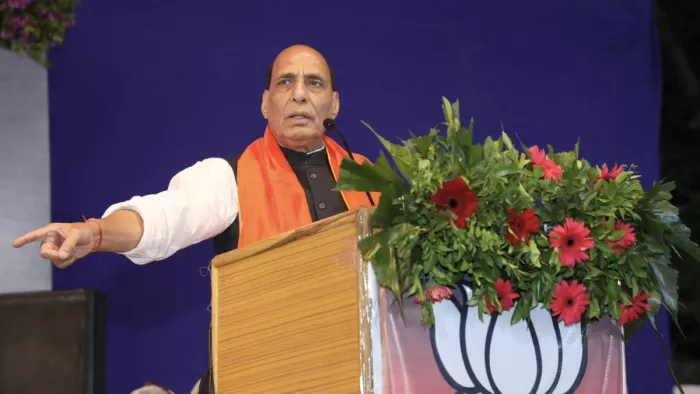 इंदोर में राजनाथ सिंह ने रैली को किया संबोधित (फोटो: @rajnathsingh)