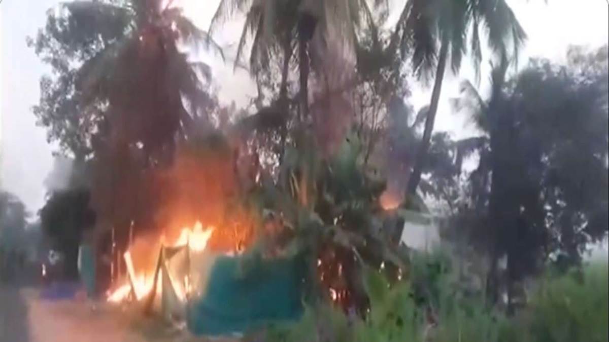 andhra pradesh fire broke out in a shop after being struck by lightning in undrajavaram east godavari two people died