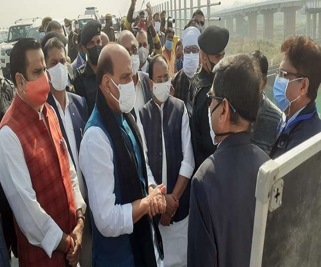Defence Minister Rajnath Singh Lucknow Visit : Rajnath Singh inspected Outer Ring Road in Lucknow