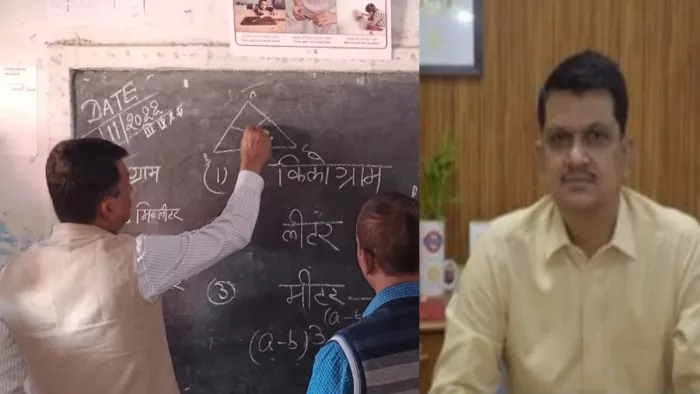 IAS नवीन कुमार टीचर की तरह पढ़ाते हुए।
