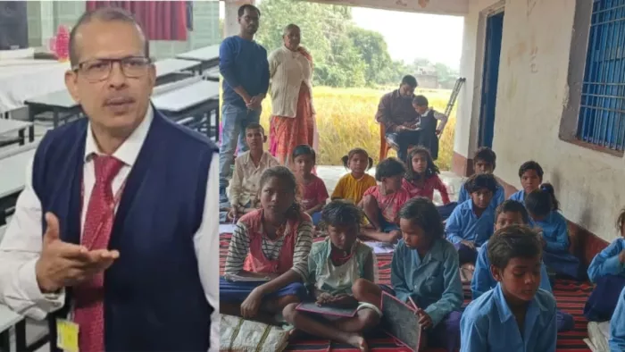 केके पाठक सर इधर भी ध्यान दीजिए! यहां एक ही कमरे में पढ़ते हैं 8 कक्षाओं के छात्र