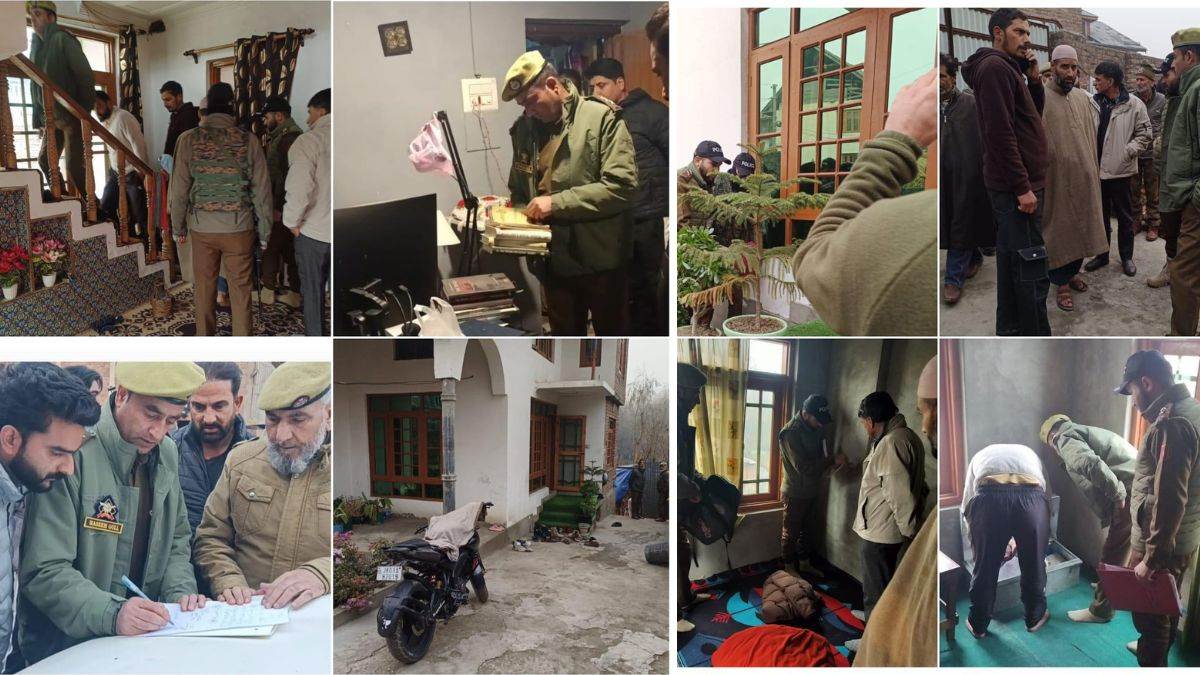 srinagar police raids the house of two students associated with terrorist handlers objectionable items recovered