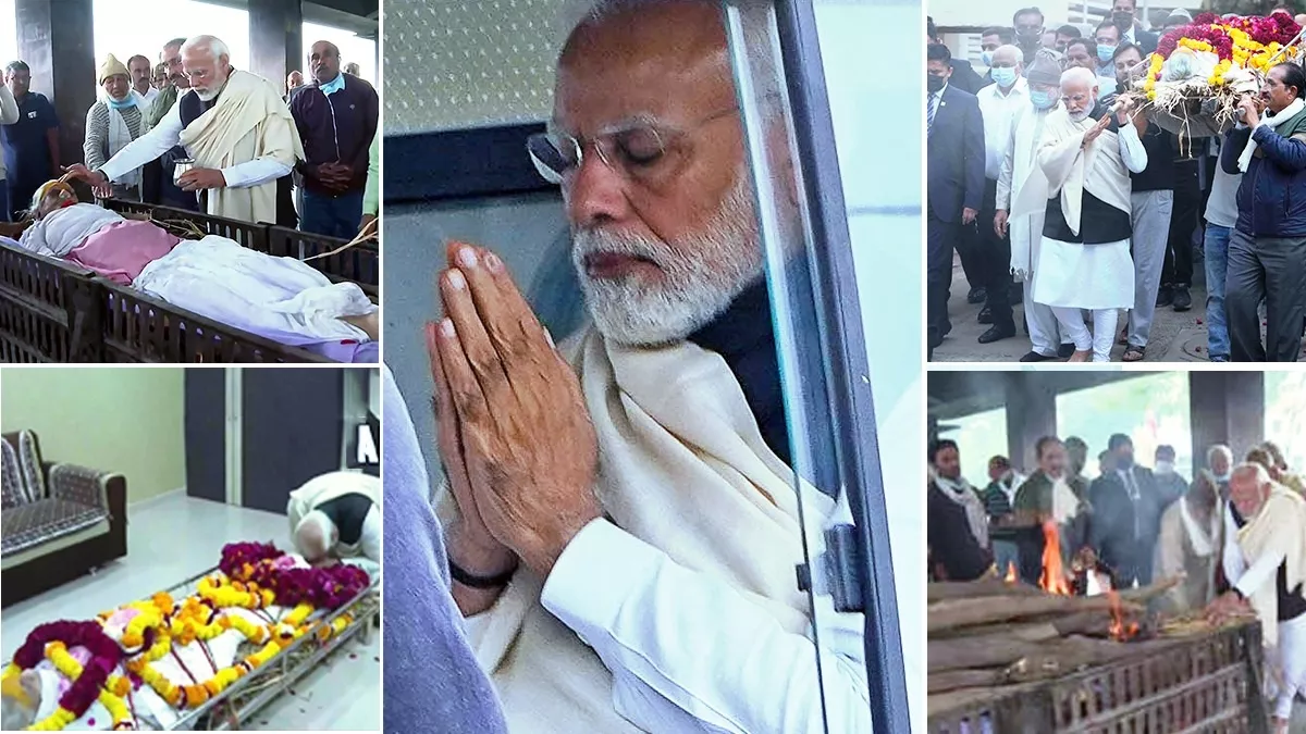 PM Narendra Modi Pays Respect Mother Heeraben Modi