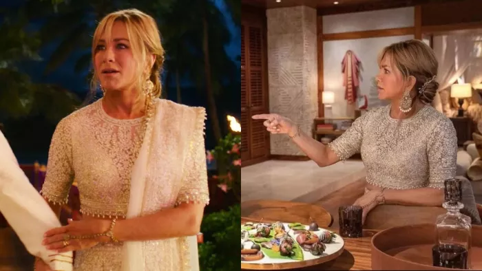 Murder Mystery 2, Murder Mystery 2 trailer, Adam Sandler, Jennifer Aniston, Jennifer Aniston Manish Malhotra, Jennifer Aniston Wore lehenga